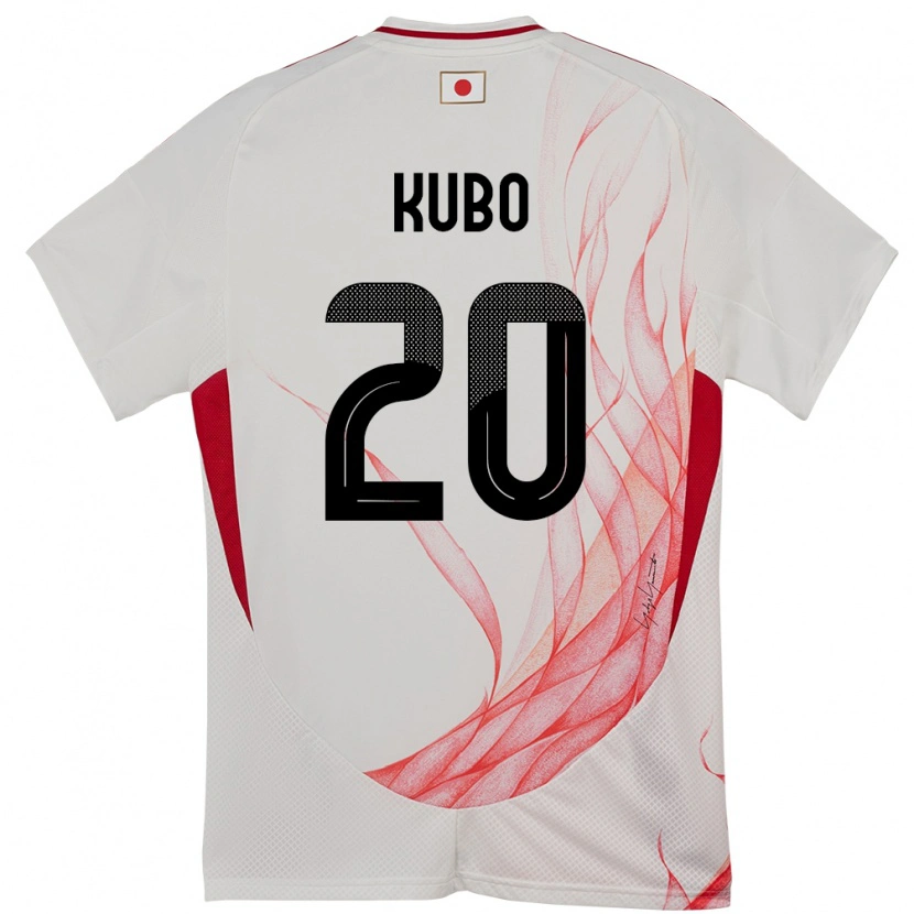 Danxen Homem Camisola Japão Takefusa Kubo #20 Branco Alternativa 24-26 Camisa