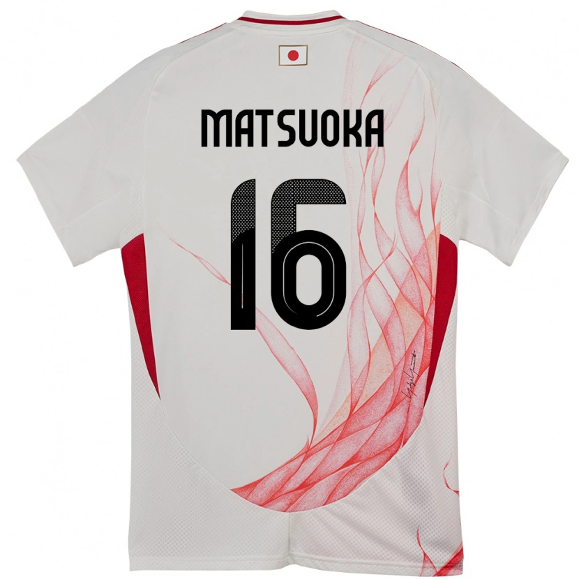 Danxen Homem Camisola Japão Daiki Matsuoka #16 Branco Alternativa 24-26 Camisa