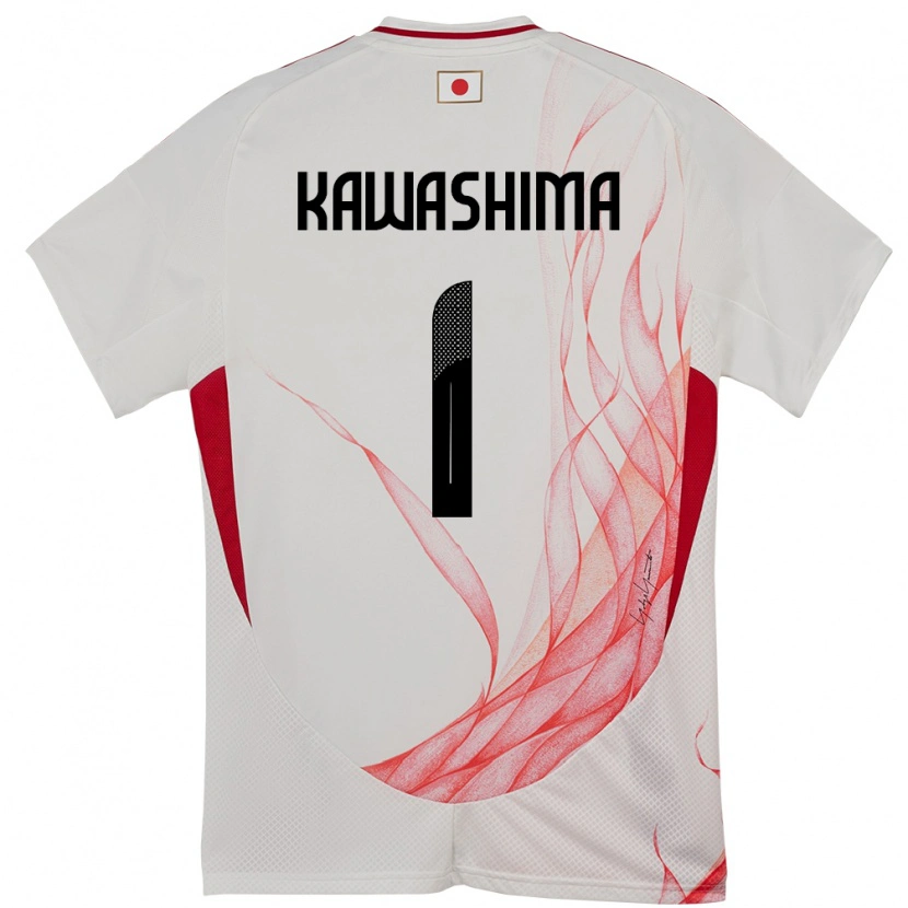 Danxen Homem Camisola Japão Eiji Kawashima #1 Branco Alternativa 24-26 Camisa