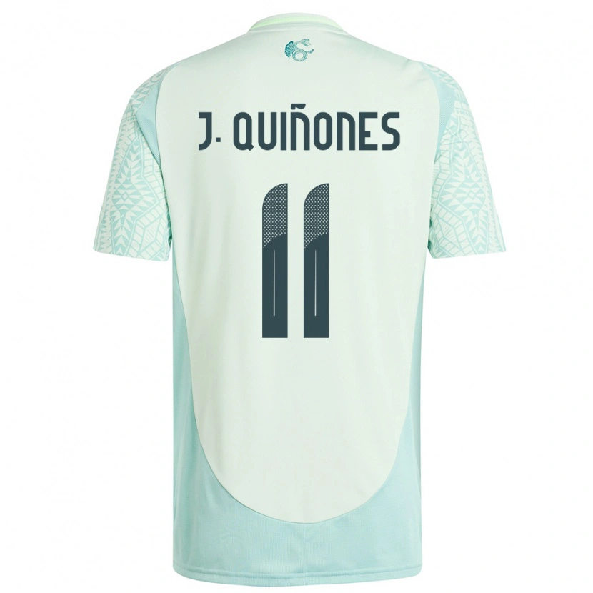 Danxen Homem Camisola México Julián Quiñones #11 Linho Verde Alternativa 24-26 Camisa