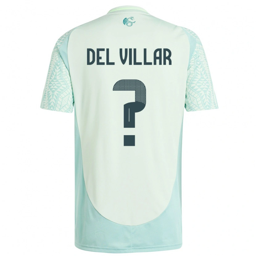 Danxen Homem Camisola México Everardo Del Villar #0 Linho Verde Alternativa 24-26 Camisa