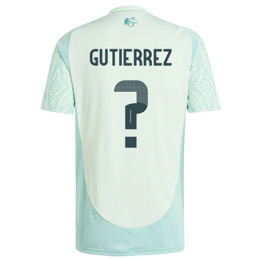 Danxen Homem Camisola México Orlando Gutiérrez #0 Linho Verde Alternativa 24-26 Camisa