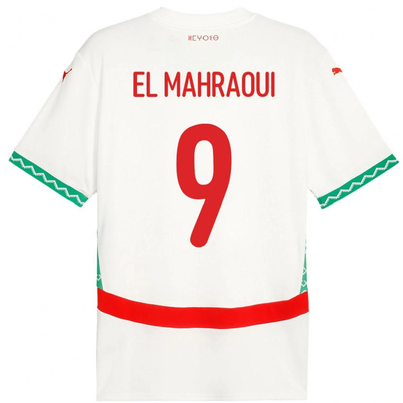 Danxen Homem Camisola Marrocos Anas El Mahraoui #9 Branco Alternativa 24-26 Camisa