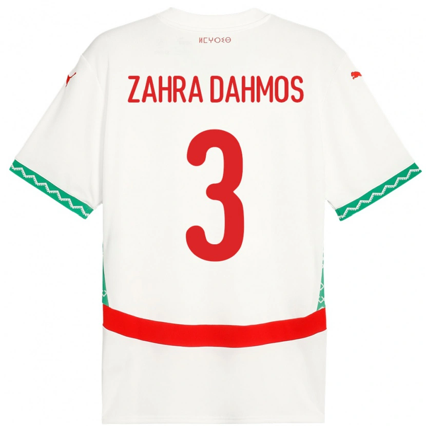 Danxen Homem Camisola Marrocos Fatima Zahra Dahmos #3 Branco Alternativa 24-26 Camisa
