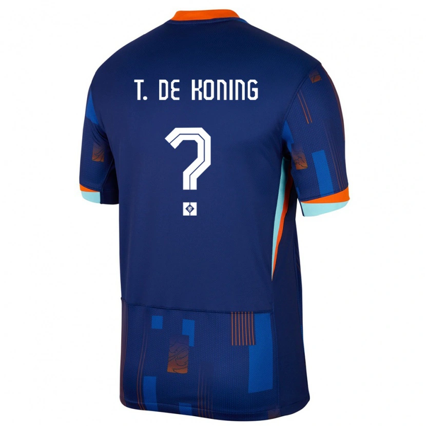 Danxen Homem Camisola Países Baixos Tim De Koning #0 Azul Alternativa 24-26 Camisa