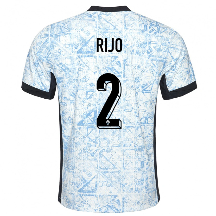 Danxen Homem Camisola Portugal João Rijo #2 Azul Creme Alternativa 24-26 Camisa