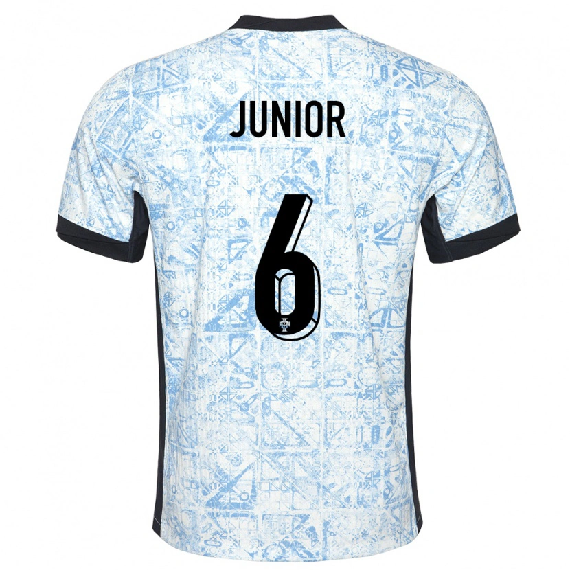 Danxen Homem Camisola Portugal Marlon Junior #6 Azul Creme Alternativa 24-26 Camisa