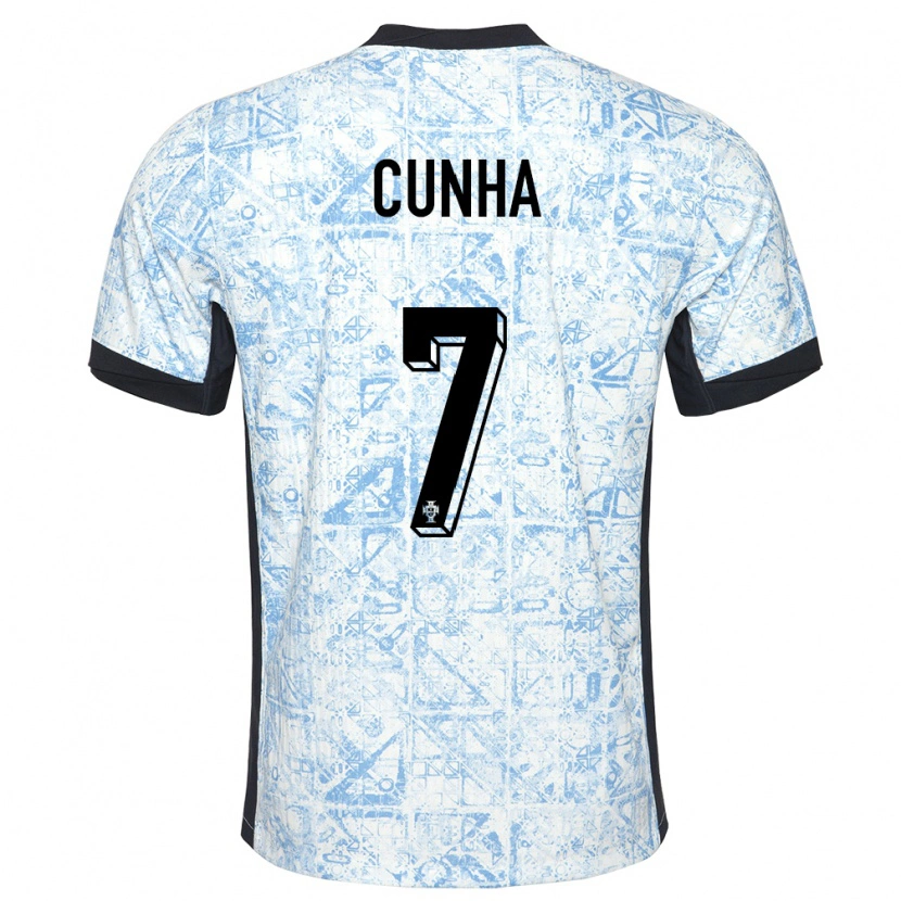 Danxen Homem Camisola Portugal Duarte Cunha #7 Azul Creme Alternativa 24-26 Camisa