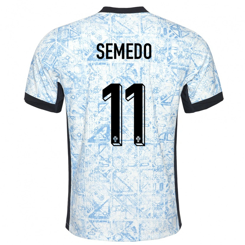 Danxen Homem Camisola Portugal Vivaldo Semedo #11 Azul Creme Alternativa 24-26 Camisa