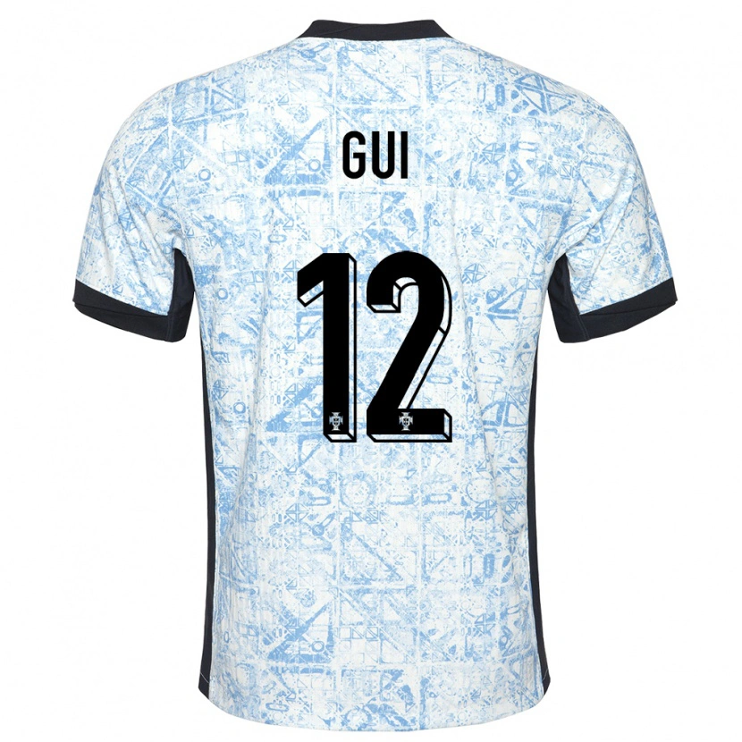 Danxen Homem Camisola Portugal Gui #12 Azul Creme Alternativa 24-26 Camisa