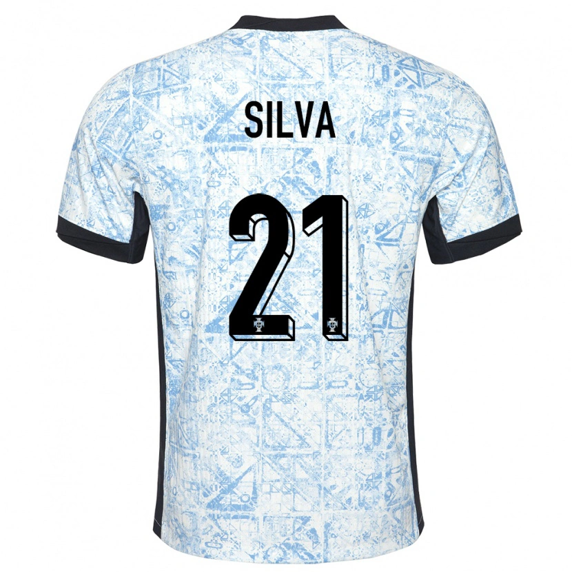 Danxen Homem Camisola Portugal Gabriel Silva #21 Azul Creme Alternativa 24-26 Camisa