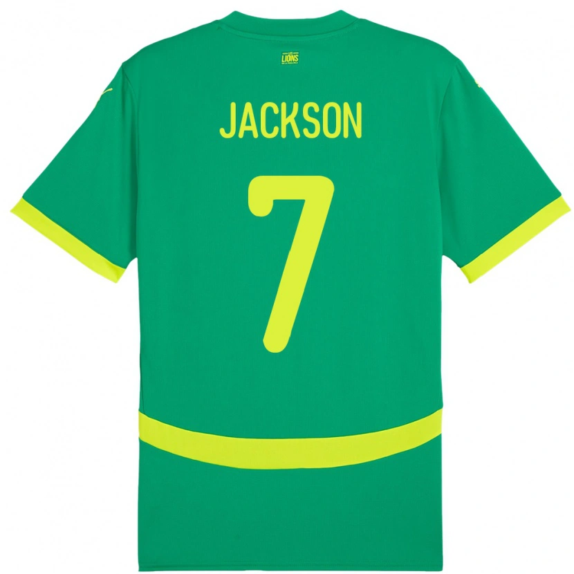 Danxen Homem Camisola Senegal Nicolas Jackson #7 Verde Alternativa 24-26 Camisa