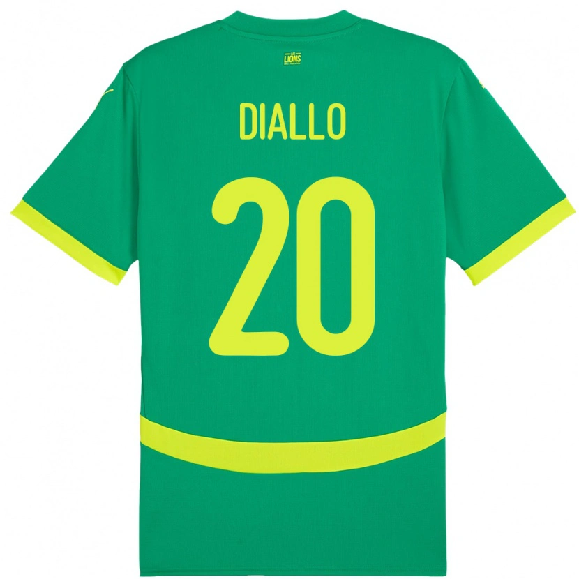 Danxen Homem Camisola Senegal Habib Diallo #20 Verde Alternativa 24-26 Camisa
