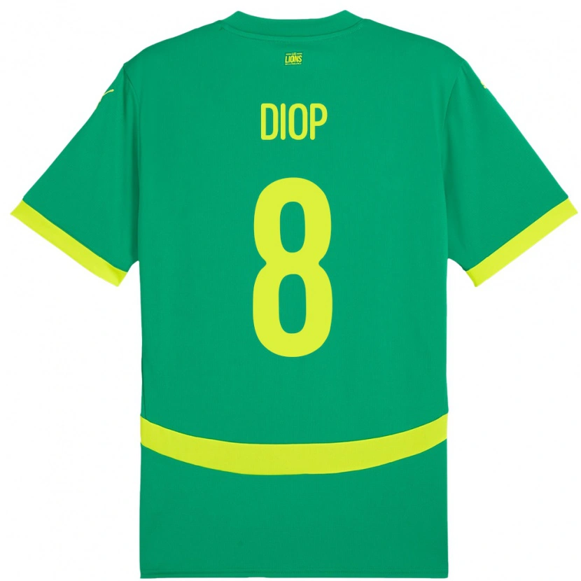 Danxen Homem Camisola Senegal Amidou Diop #8 Verde Alternativa 24-26 Camisa