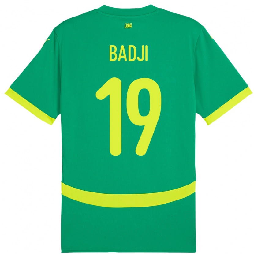 Danxen Homem Camisola Senegal Youssouph Badji #19 Verde Alternativa 24-26 Camisa