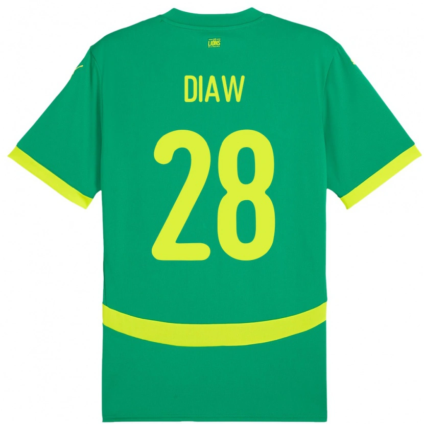 Danxen Homem Camisola Senegal Mory Diaw #28 Verde Alternativa 24-26 Camisa