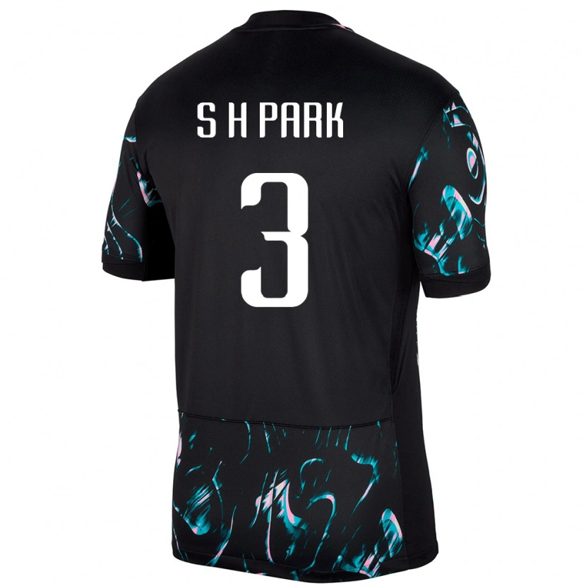 Danxen Homem Camisola Coreia Do Sul Sang-Hyeon Park #3 Preto Alternativa 24-26 Camisa