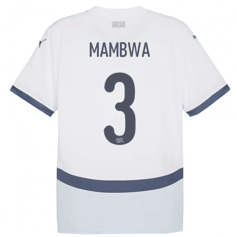 Danxen Homem Camisola Suiça Olivier Mambwa #3 Branco Alternativa 24-26 Camisa