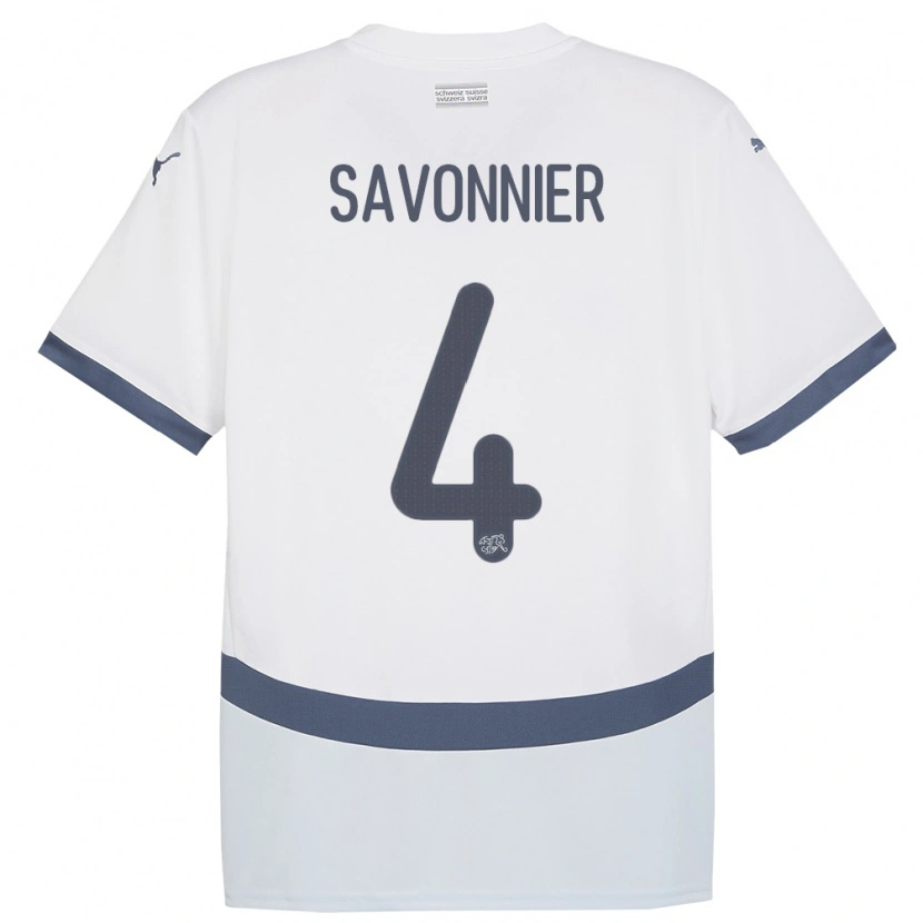 Danxen Homem Camisola Suiça Nelson Savonnier #4 Branco Alternativa 24-26 Camisa