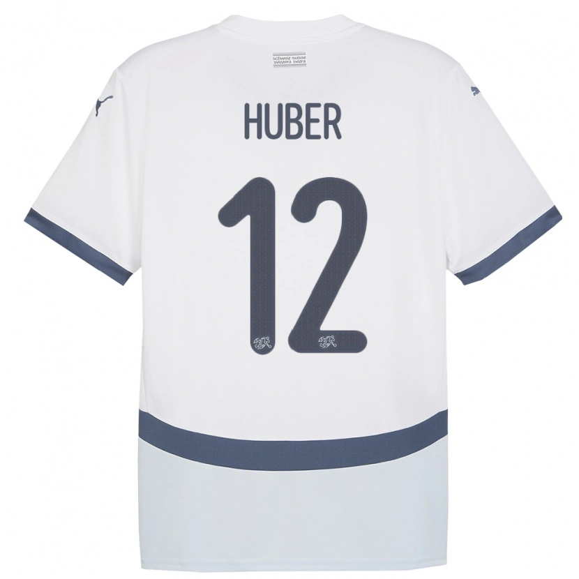 Danxen Homem Camisola Suiça Silas Huber #12 Branco Alternativa 24-26 Camisa