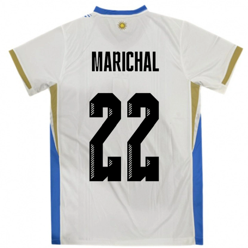 Danxen Homem Camisola Uruguai Nicolás Marichal #22 Branco Azul Alternativa 24-26 Camisa