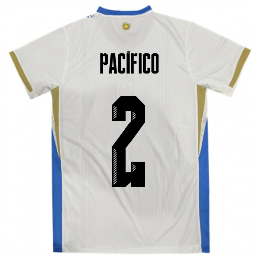 Danxen Homem Camisola Uruguai Patricio Pacifico #2 Branco Azul Alternativa 24-26 Camisa