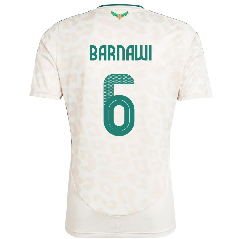 Danxen Homem Camisola Arábia Saudita Saleh Barnawi #6 Branco Alternativa 24-26 Camisa