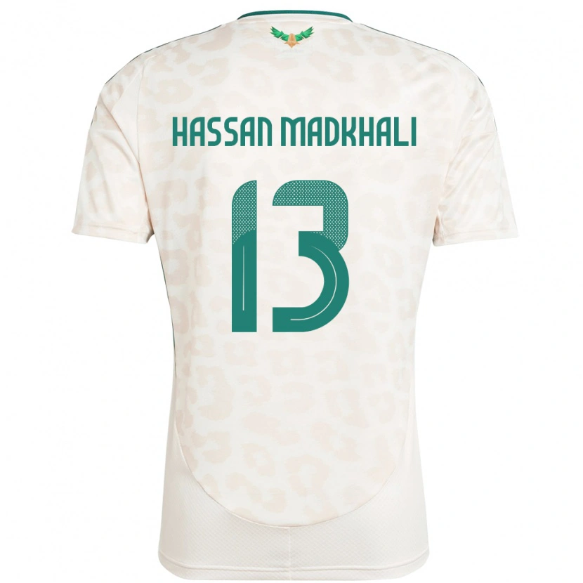 Danxen Homem Camisola Arábia Saudita Mohammed Hassan Madkhali #13 Branco Alternativa 24-26 Camisa