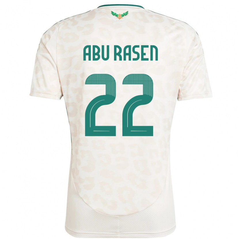 Danxen Homem Camisola Arábia Saudita Ahmad Abu Rasen #22 Branco Alternativa 24-26 Camisa