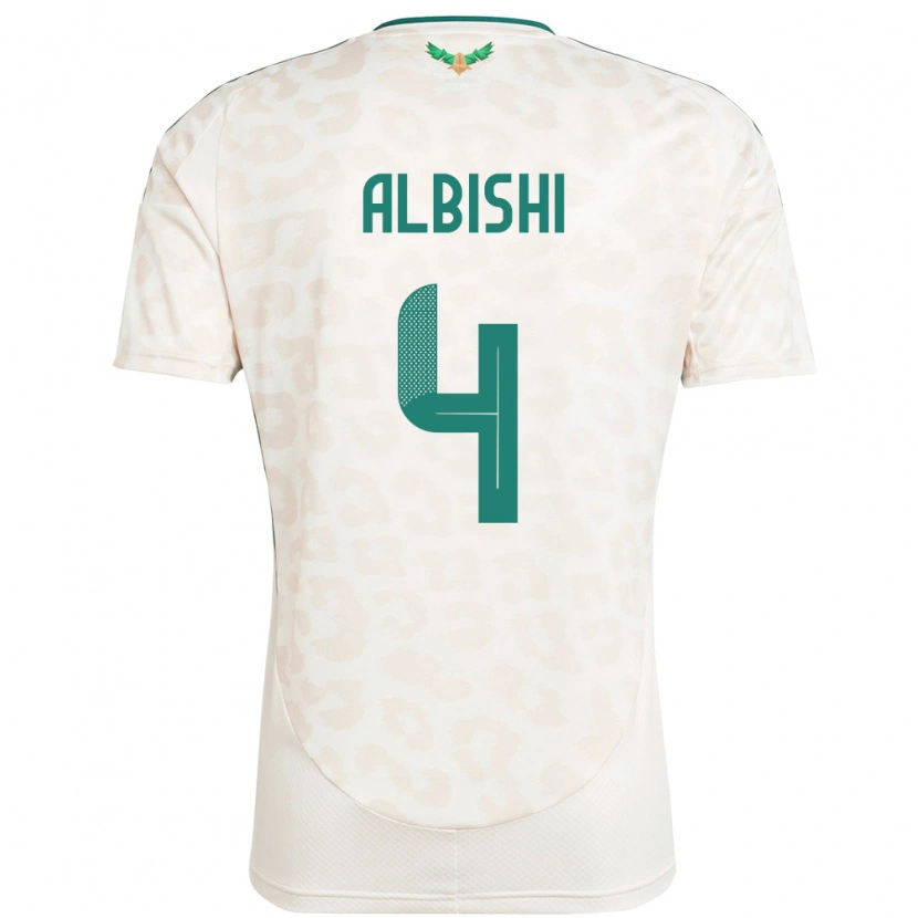 Danxen Homem Camisola Arábia Saudita Abdullah Albishi #4 Branco Alternativa 24-26 Camisa