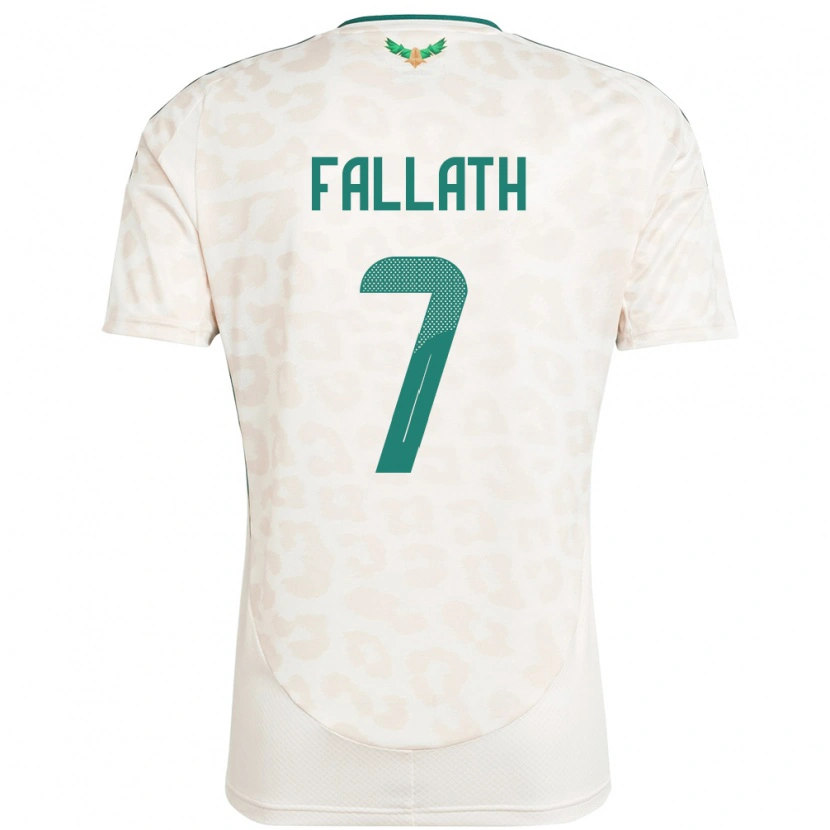 Danxen Homem Camisola Arábia Saudita Fahad Fallath #7 Branco Alternativa 24-26 Camisa