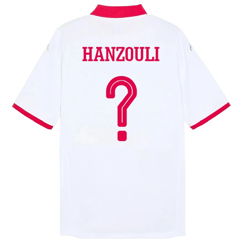 Danxen Homem Camisola Tunísia Oussema Hanzouli #0 Branco Alternativa 24-26 Camisa