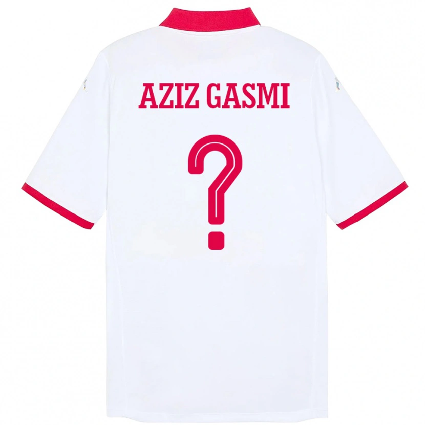 Danxen Homem Camisola Tunísia Mohamd Aziz Gasmi #0 Branco Alternativa 24-26 Camisa
