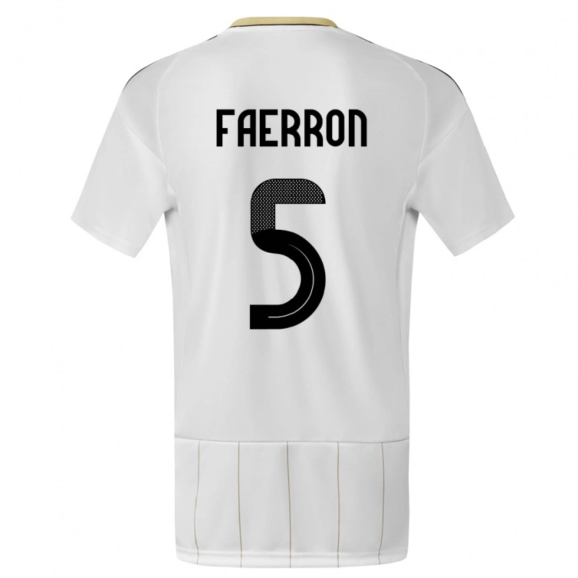 Danxen Homem Camisola Costa Rica Fernán Faerron #5 Branco Alternativa 24-26 Camisa