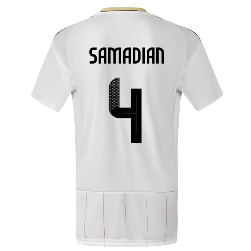 Danxen Homem Camisola Costa Rica Farbod Samadian #4 Branco Alternativa 24-26 Camisa