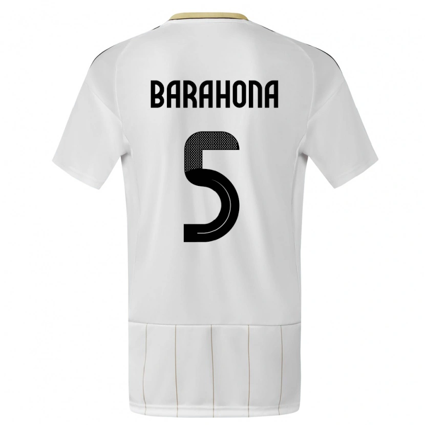 Danxen Homem Camisola Costa Rica Alberth Barahona #5 Branco Alternativa 24-26 Camisa
