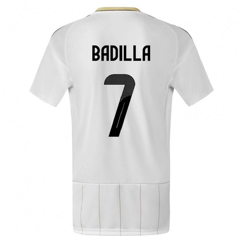 Danxen Homem Camisola Costa Rica Isaac Badilla #7 Branco Alternativa 24-26 Camisa