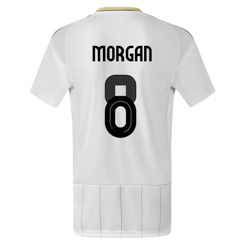 Danxen Homem Camisola Costa Rica Hakeem Morgan #8 Branco Alternativa 24-26 Camisa