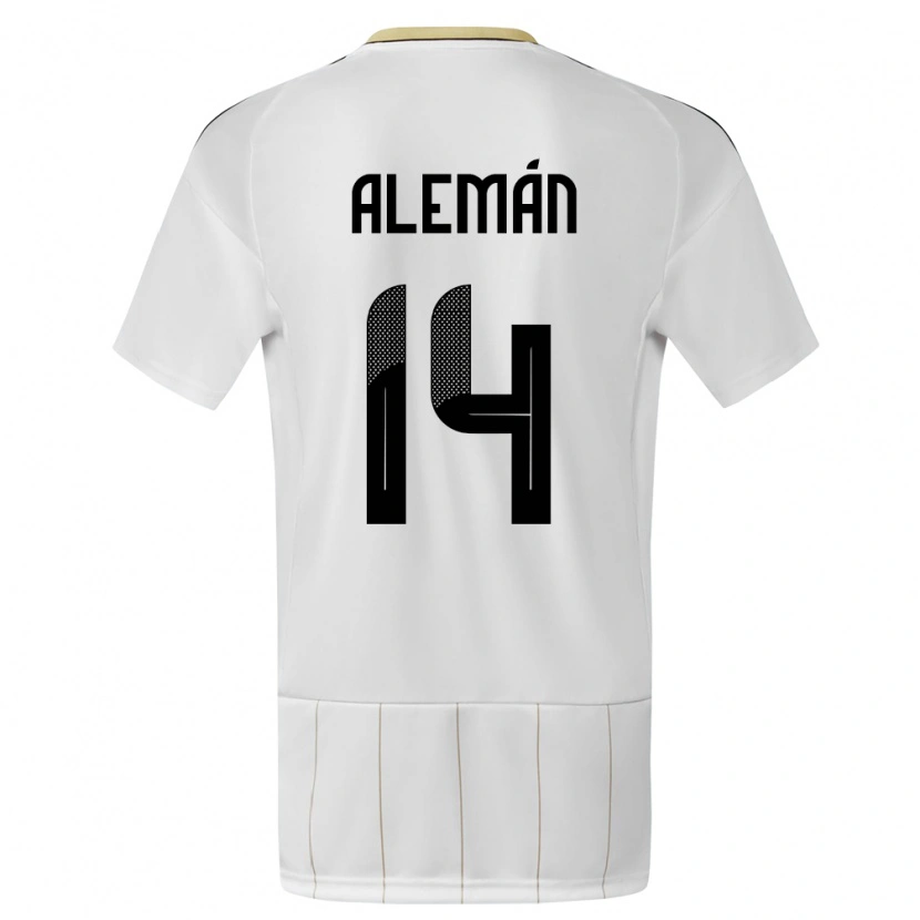 Danxen Homem Camisola Costa Rica Jeremy Alemán #14 Branco Alternativa 24-26 Camisa