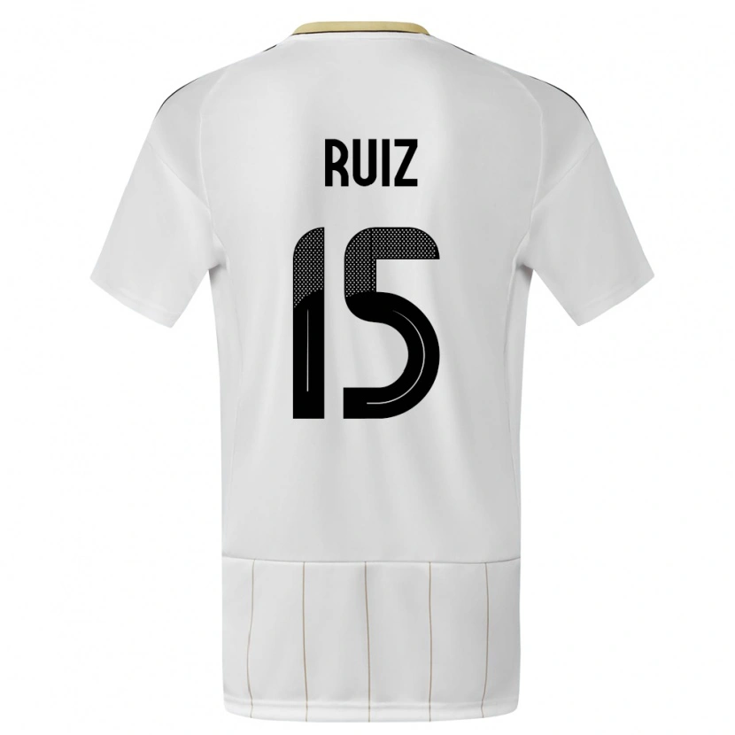 Danxen Homem Camisola Costa Rica John Ruiz #15 Branco Alternativa 24-26 Camisa
