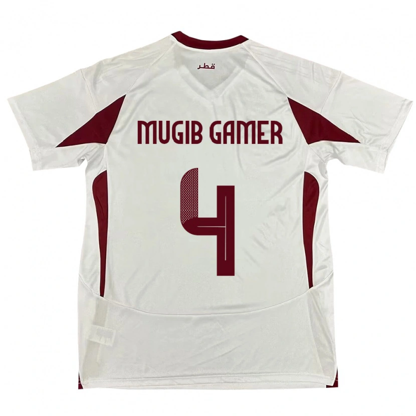 Danxen Homem Camisola Catar Abdalla Mugib Gamer #4 Branco Alternativa 24-26 Camisa