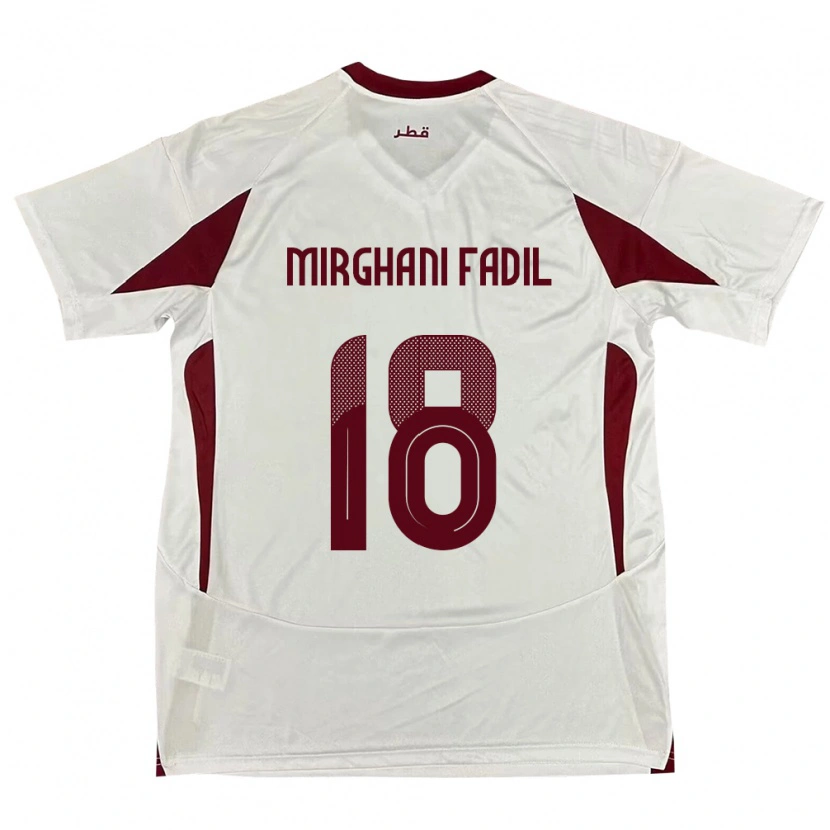 Danxen Homem Camisola Catar Awab Mirghani Fadil #18 Branco Alternativa 24-26 Camisa