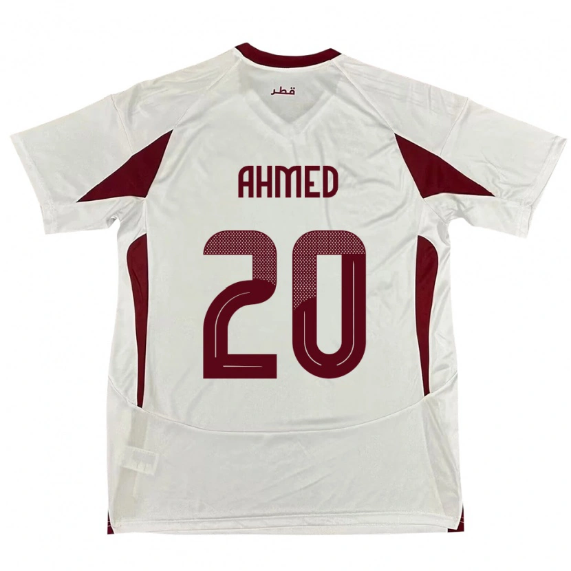 Danxen Homem Camisola Catar Ahmed Fadel Hasaba #20 Branco Alternativa 24-26 Camisa