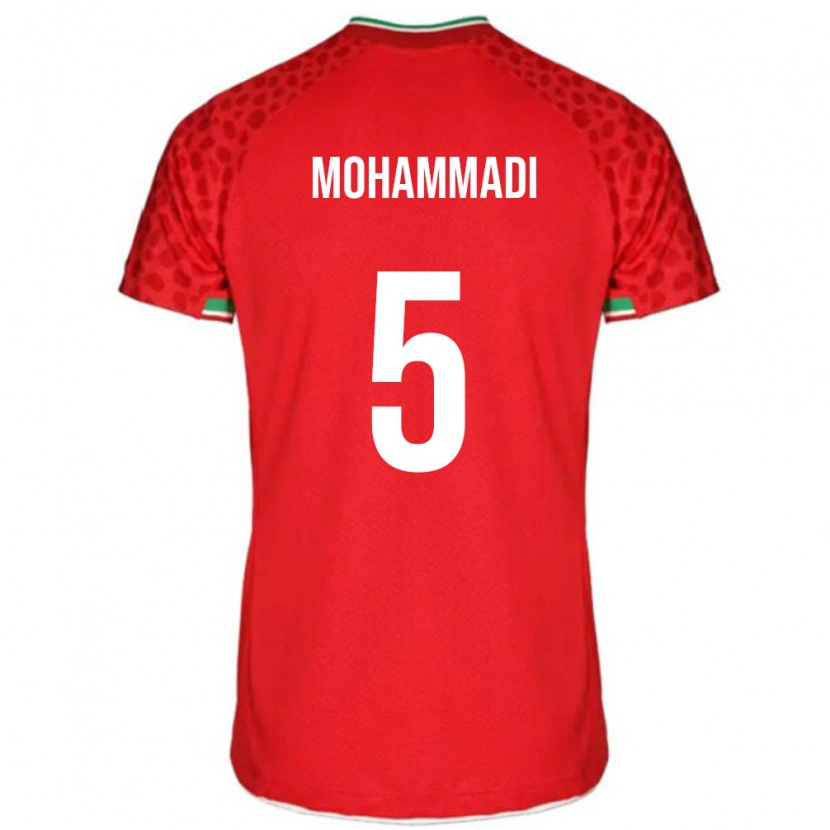 Danxen Homem Camisola Irã Milad Mohammadi #5 Vermelho Alternativa 24-26 Camisa