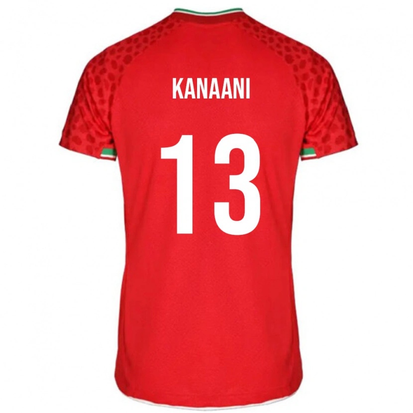 Danxen Homem Camisola Irã Hossein Kanaani #13 Vermelho Alternativa 24-26 Camisa