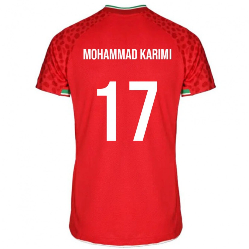Danxen Homem Camisola Irã Seyed Mohammad Karimi #17 Vermelho Alternativa 24-26 Camisa