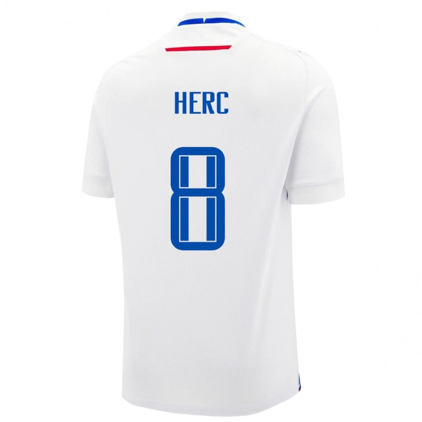 Danxen Homem Camisola Eslováquia Christián Herc #8 Branco Alternativa 24-26 Camisa