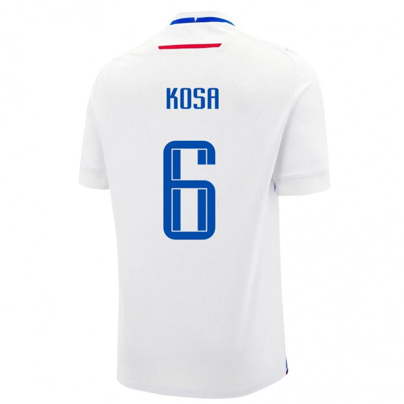 Danxen Homem Camisola Eslováquia Sebastian Kosa #6 Branco Alternativa 24-26 Camisa