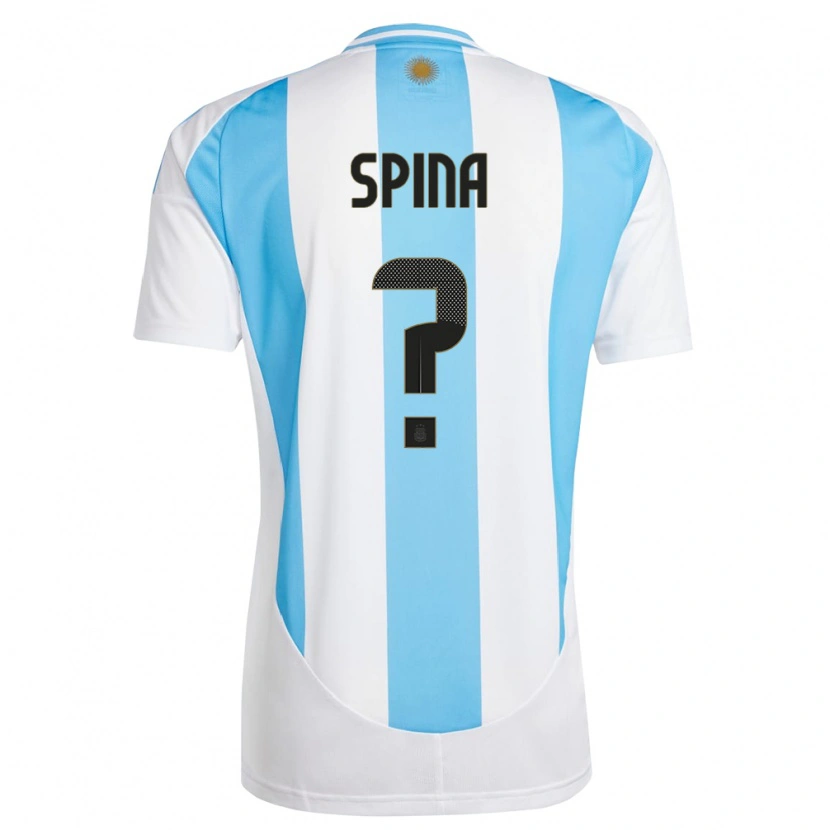 Danxen Mulher Camisola Argentina Gerónimo Spina #0 Branco Azul Principal 24-26 Camisa