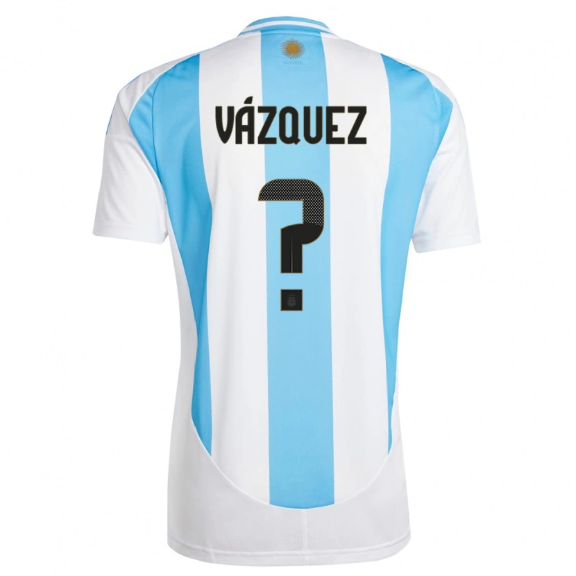 Danxen Mulher Camisola Argentina Franco Vázquez #0 Branco Azul Principal 24-26 Camisa